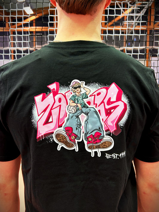T-Shirt Schwarz mit Rückenprint