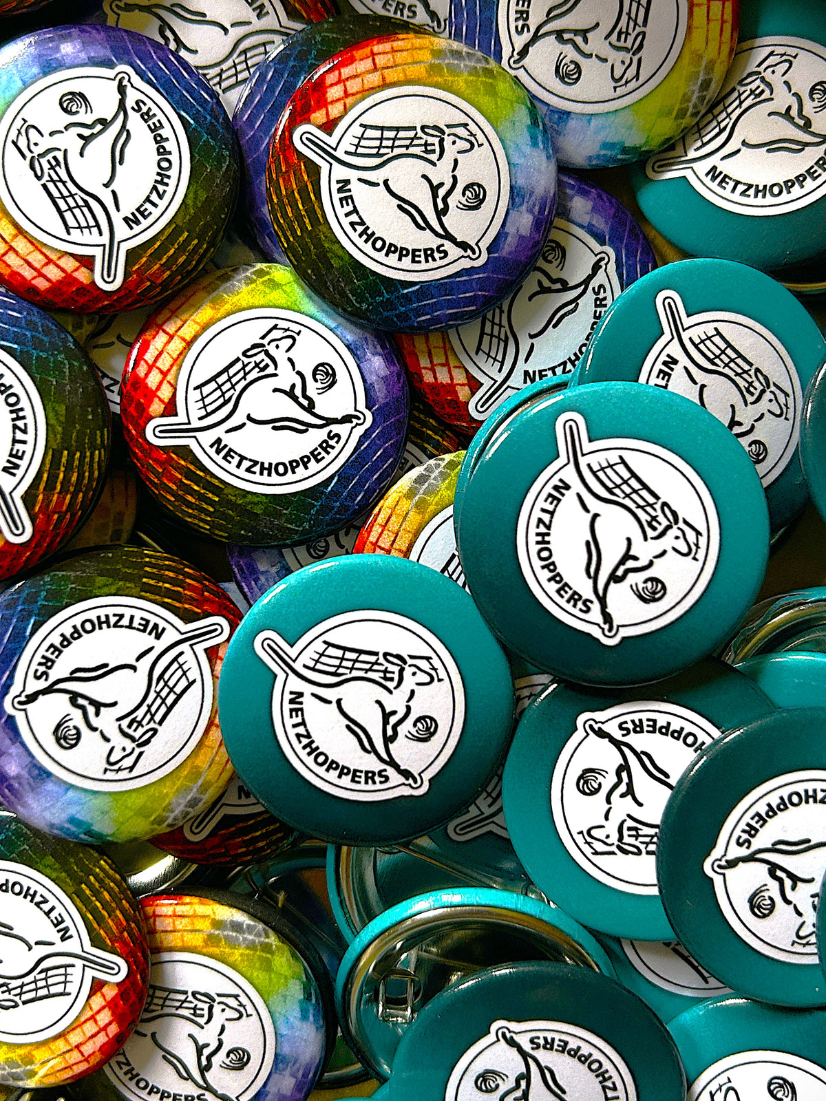Netzhoppers Anstecker Regenbogen